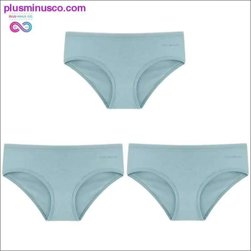 3PCS/Set Women's Panties Cotton Underwear Solid Color Briefs