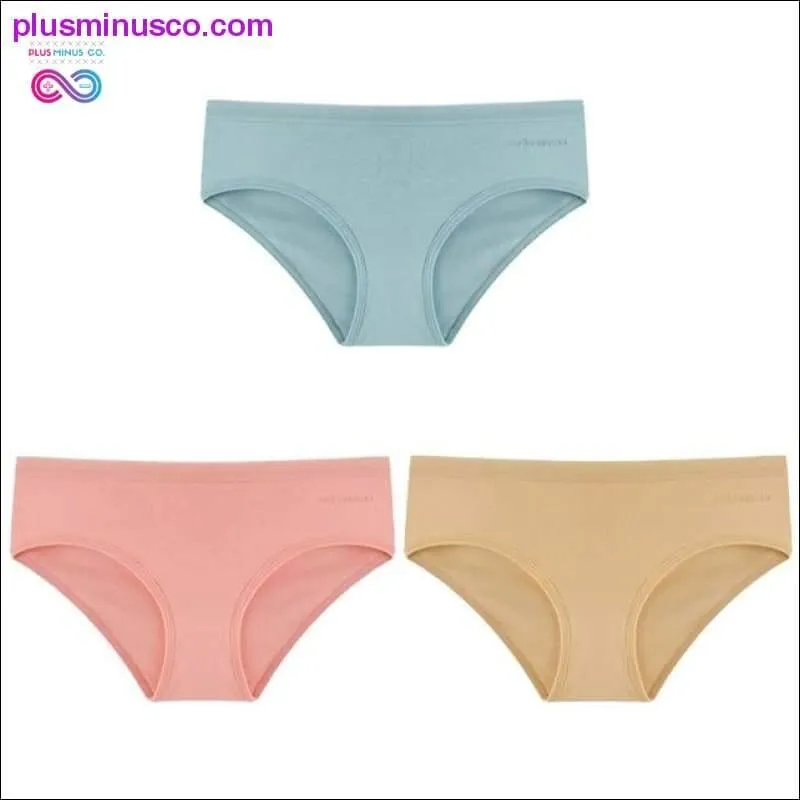 3PCS/Set Women's Panties Cotton Underwear Solid Color Briefs