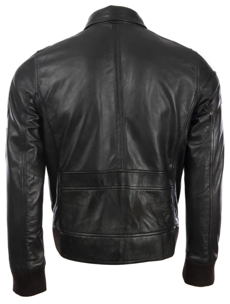 9079 Aviatrix Men's Pilot Jacket - Black