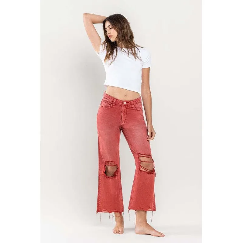 90s Vintage Crop Flare Jeans