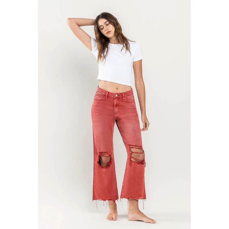 90s Vintage Crop Flare Jeans