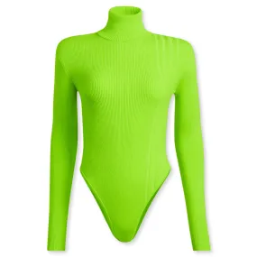 adidas x IVY PARK Women's Turtleneck Rib Knit Bodysuit - Solar Slime