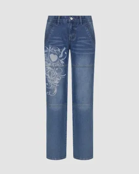 Angelic Lowrise Wide Denim Jeans