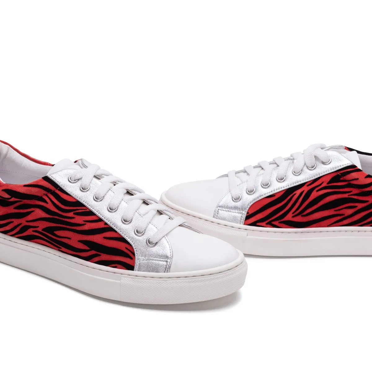 Arezzo - Red Zebra and Silver Sneaker