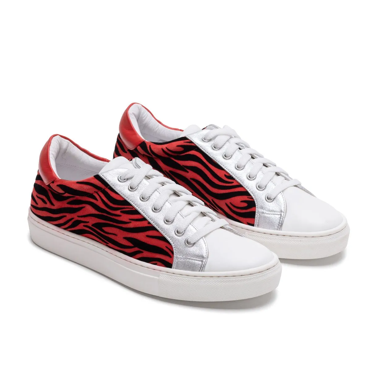 Arezzo - Red Zebra and Silver Sneaker