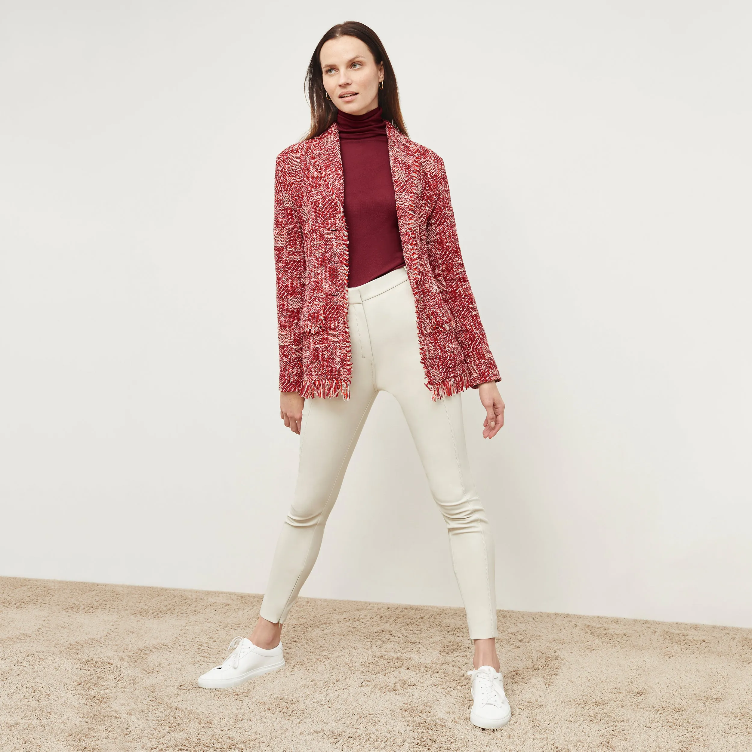 Axam Turtleneck - Ribbed Pima Cotton :: Cranberry