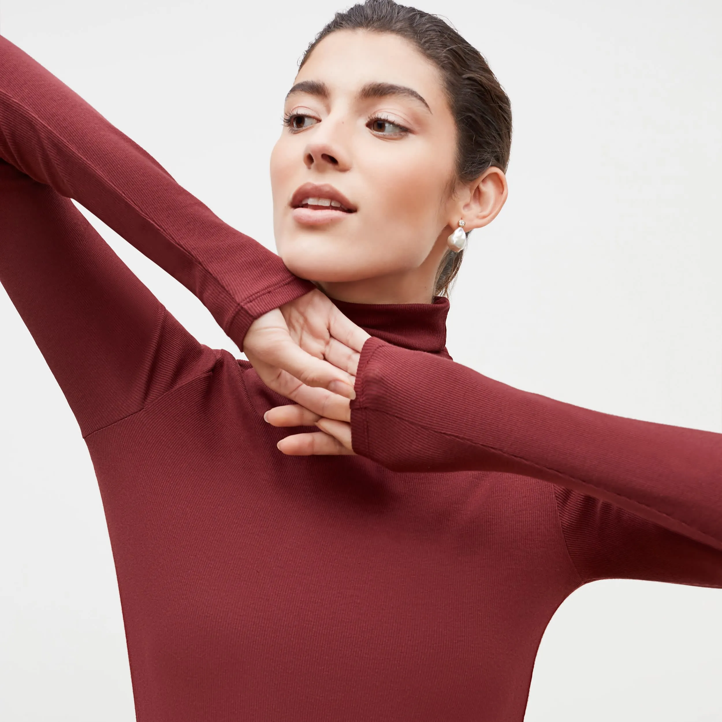 Axam Turtleneck - Ribbed Pima Cotton :: Cranberry