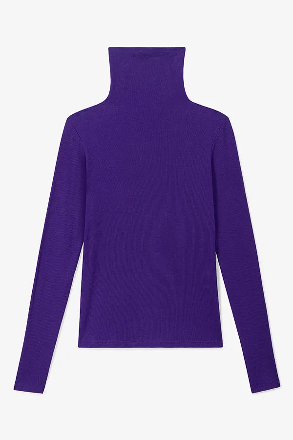 Axam Turtleneck - Ribbed Pima Cotton ::Ube