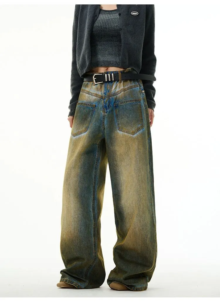 Backward Style Rustic Wash Jeans