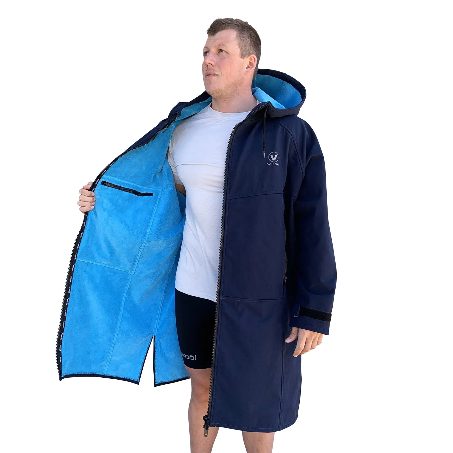 BEACH COAT - NAVY/CYAN