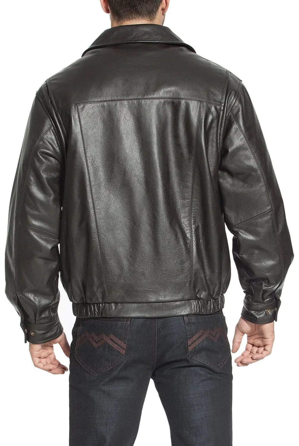 BGSD Men Aaron Classic Cowhide Leather Bomber Jacket