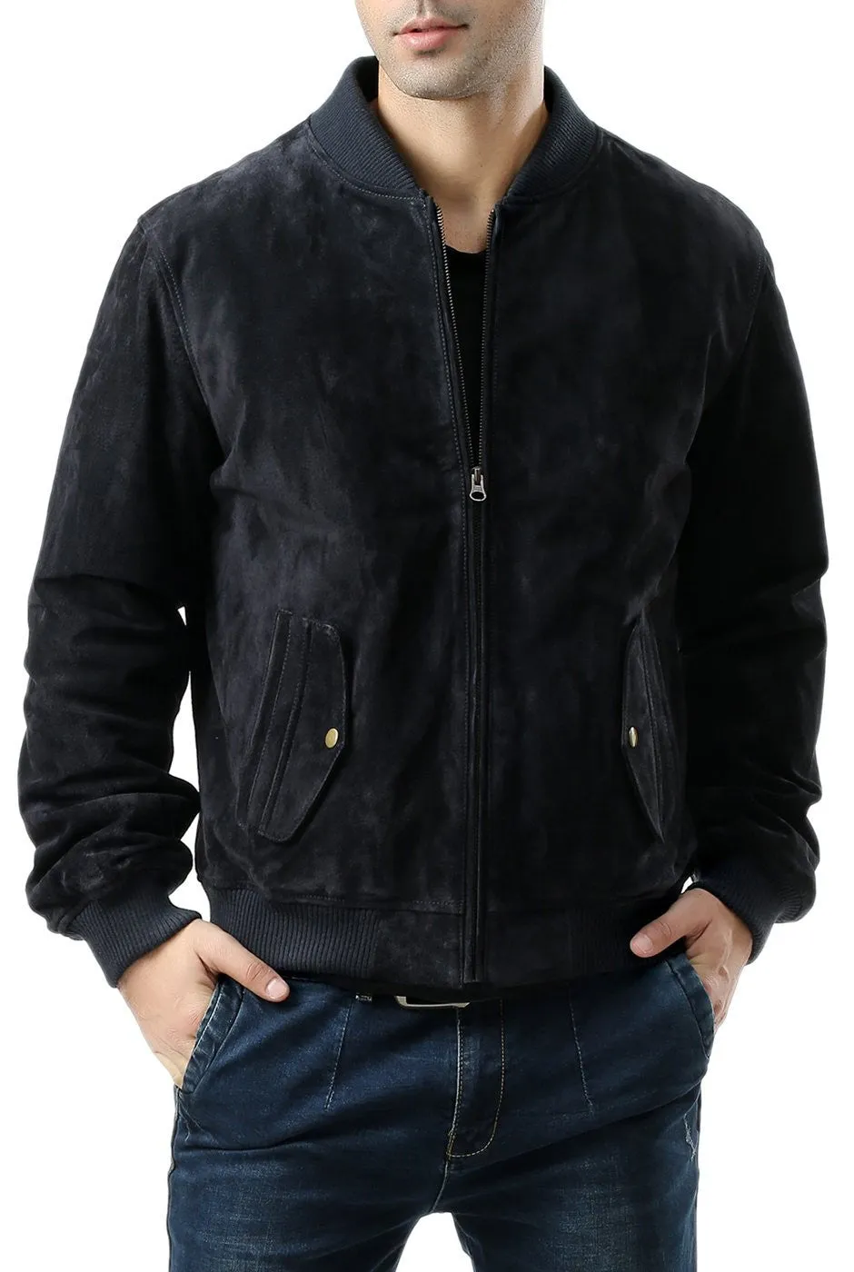 BGSD Men Urban Leather Bomber Jacket