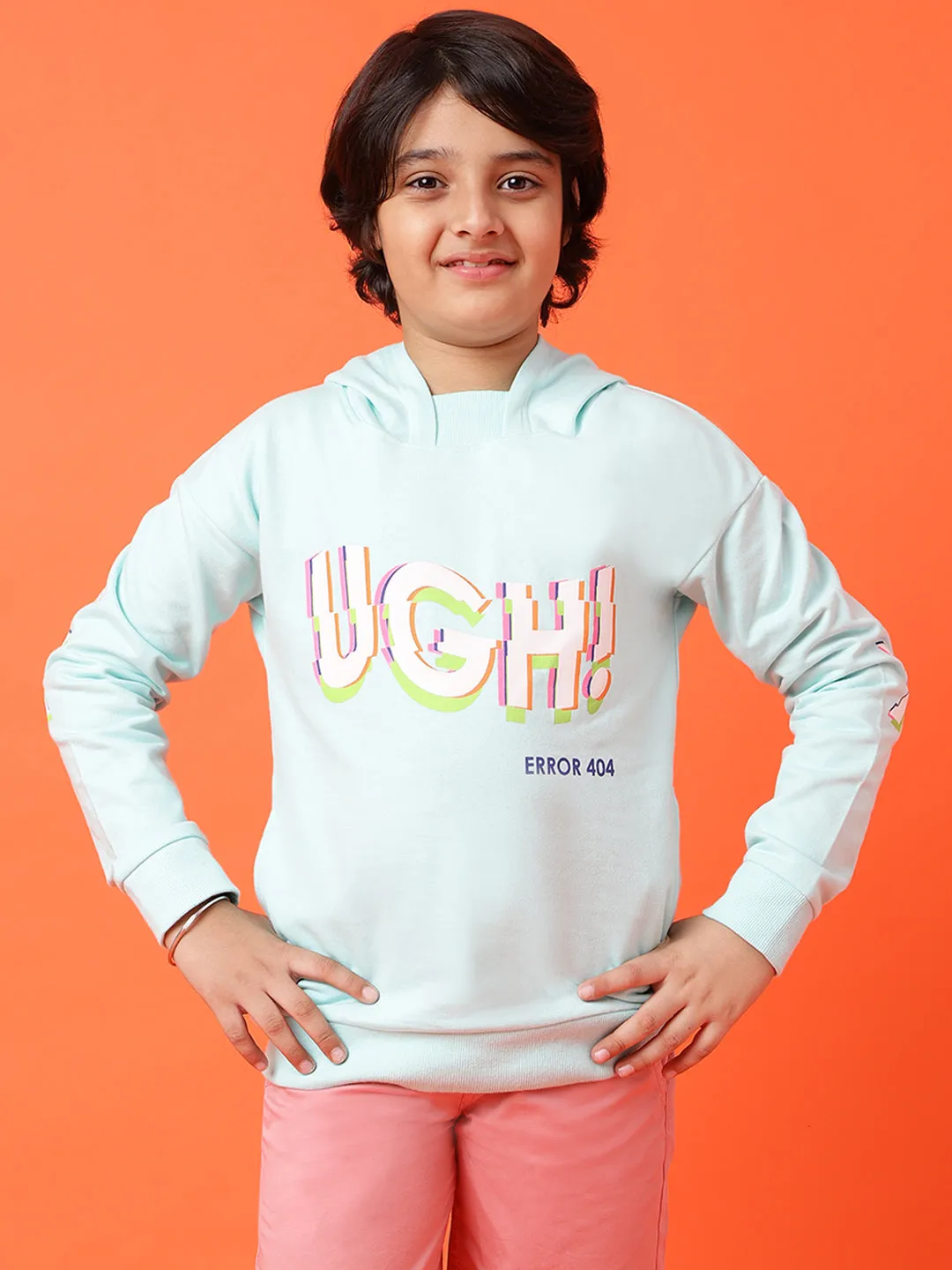 Boys Blue Printed Sweatshirt