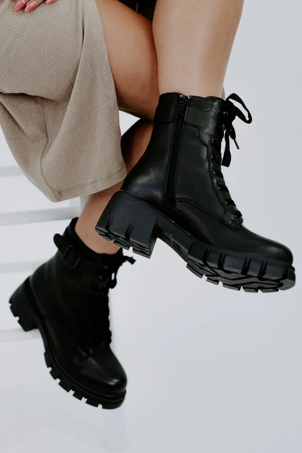 Carter Combat Boot , Black