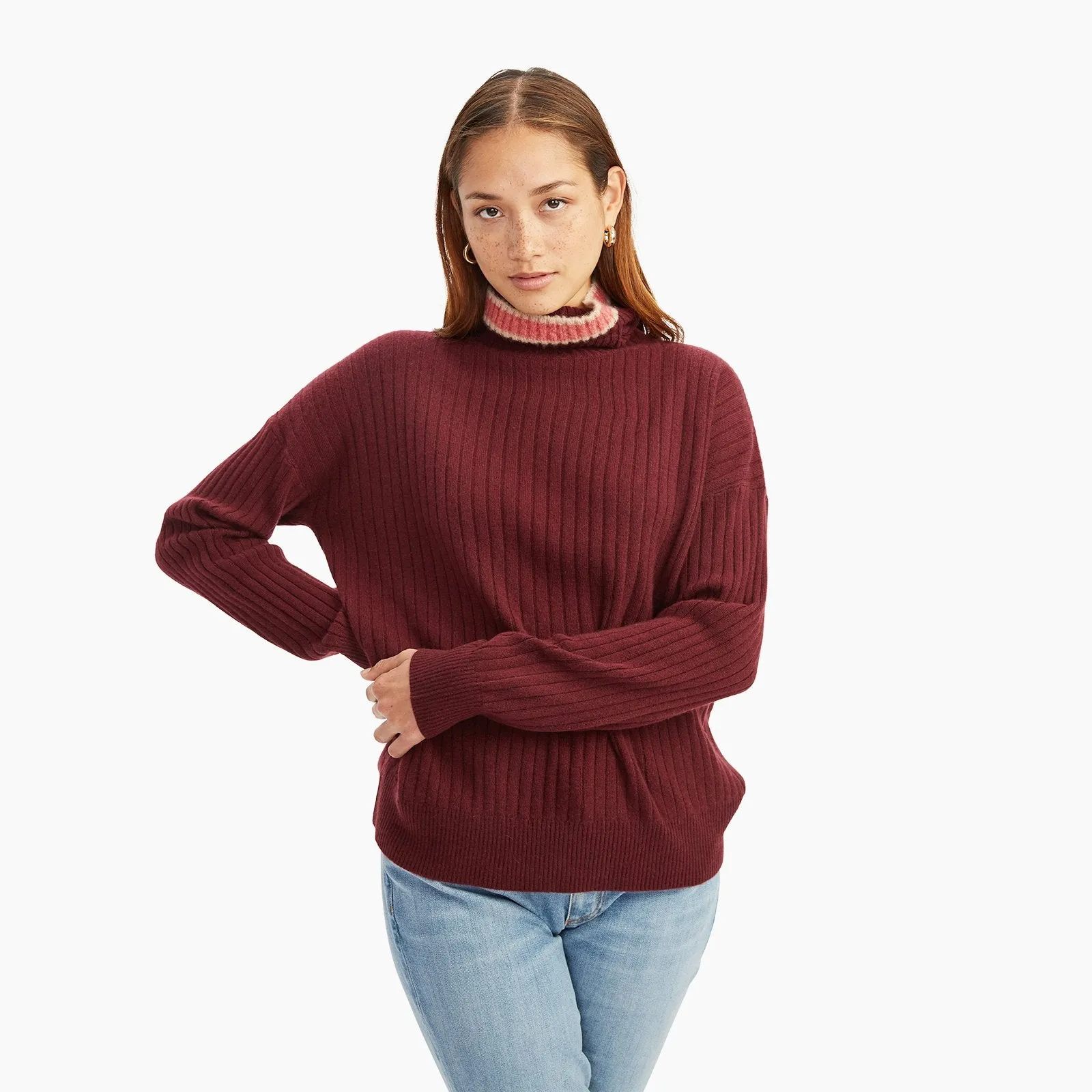 Cashmere Varsity Turtleneck