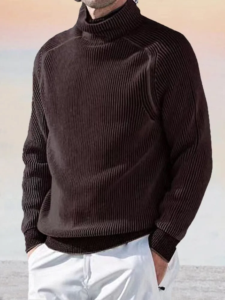 Casual Corduroy Turtleneck Top