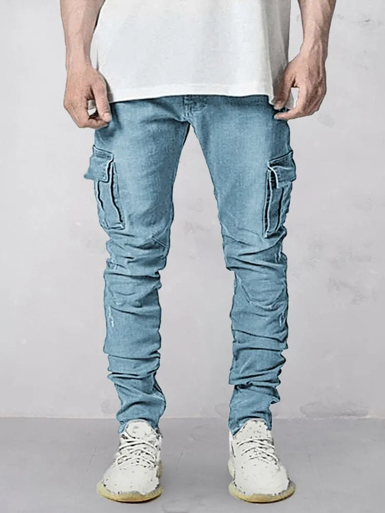 Casual Multi Pockets Jeans