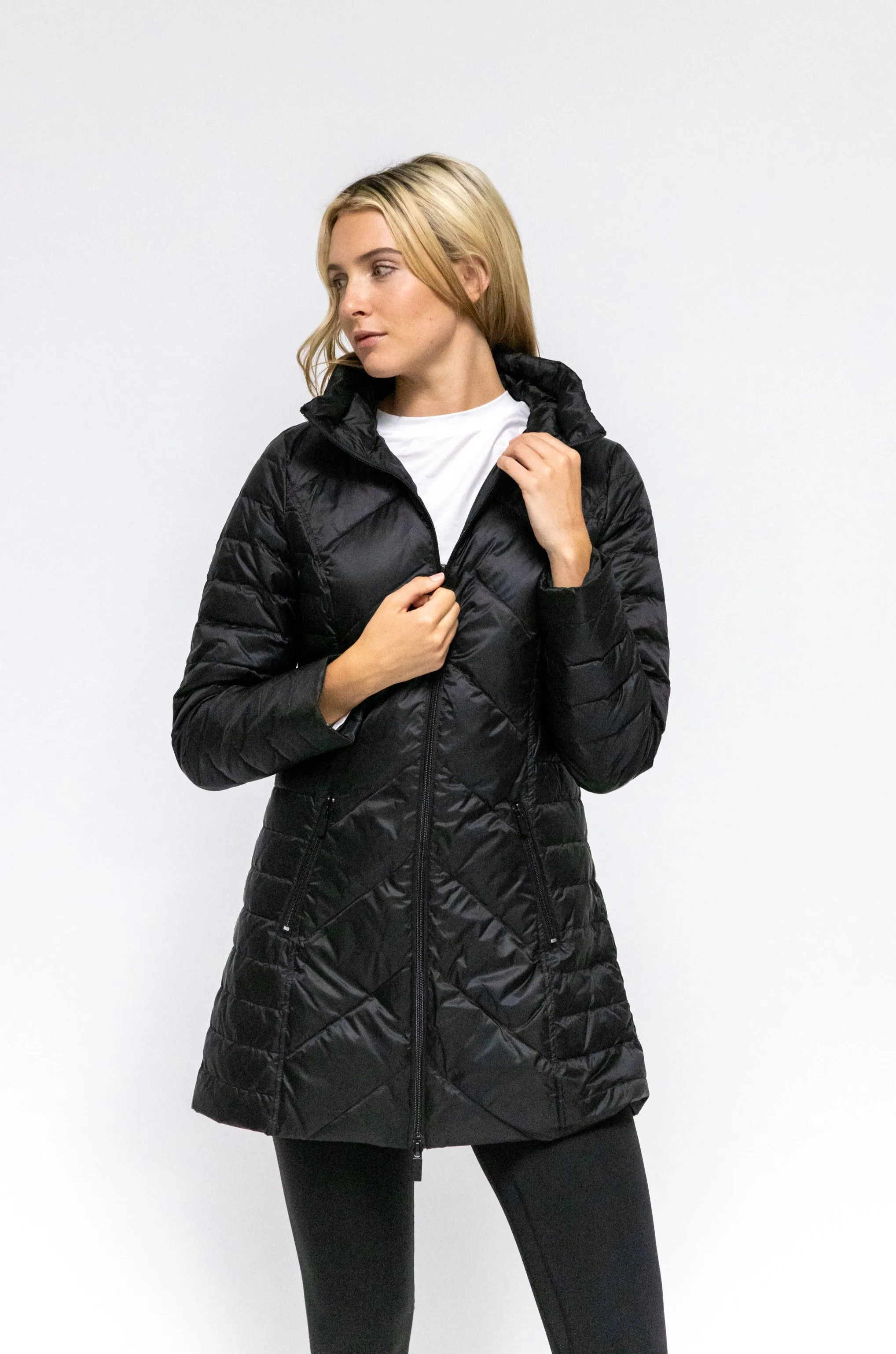 Chevron Quilted Coat