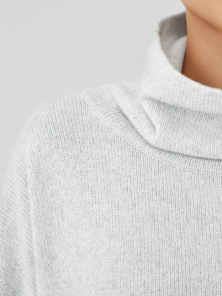 COTTON AND RECYCLED CASHMERE TURTLENECK BOX TOP