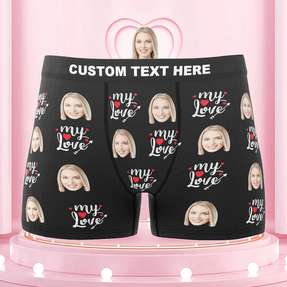 Custom Face Boxers Briefs To My Love Personalized Photo Underwear Gift for Him