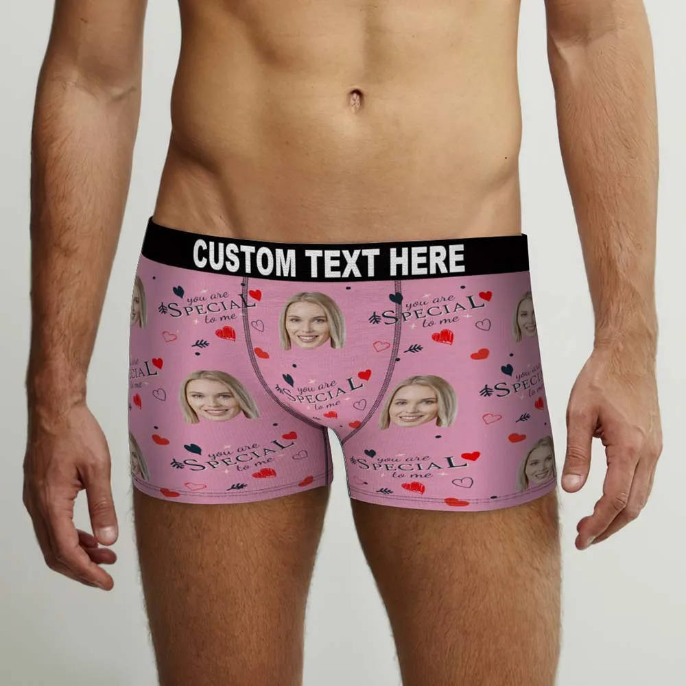 Custom Face Boxers Briefs You Are Special To Me Personalized Photo Underwear Gift for Him