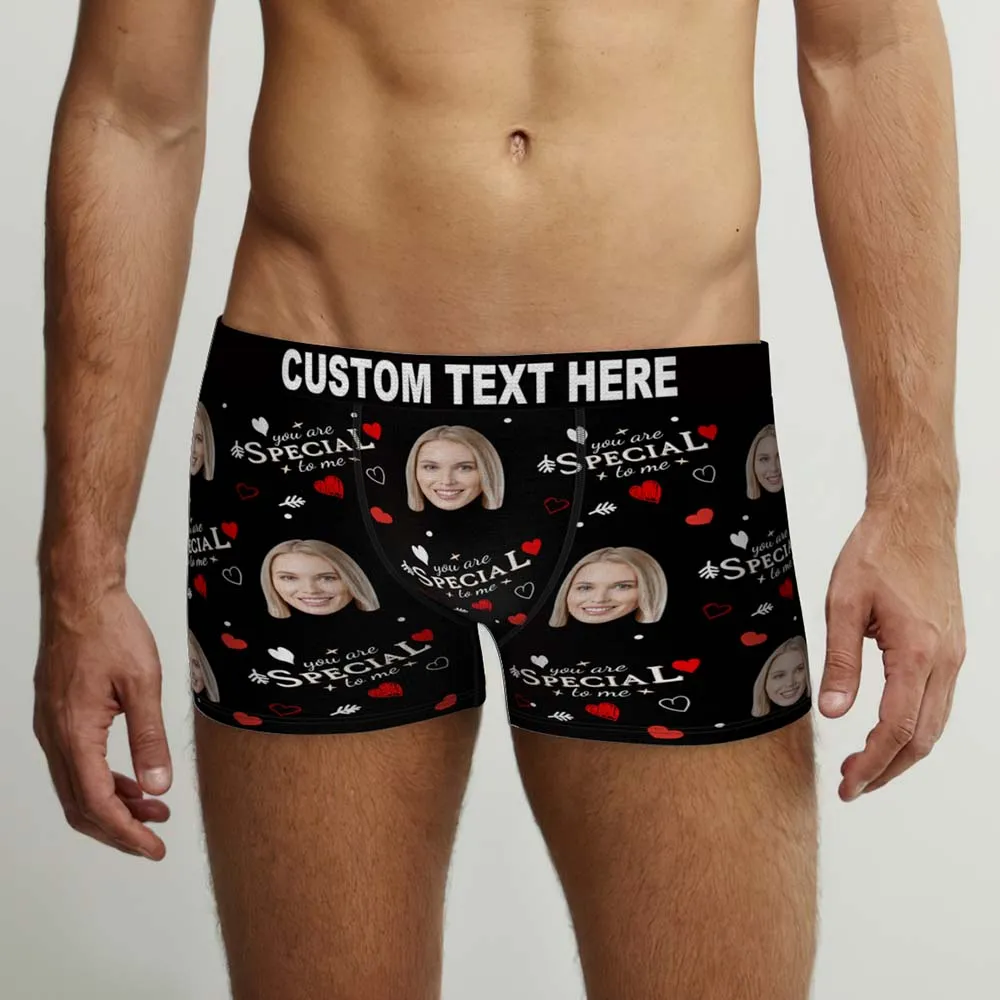 Custom Face Boxers Briefs You Are Special To Me Personalized Photo Underwear Gift for Him