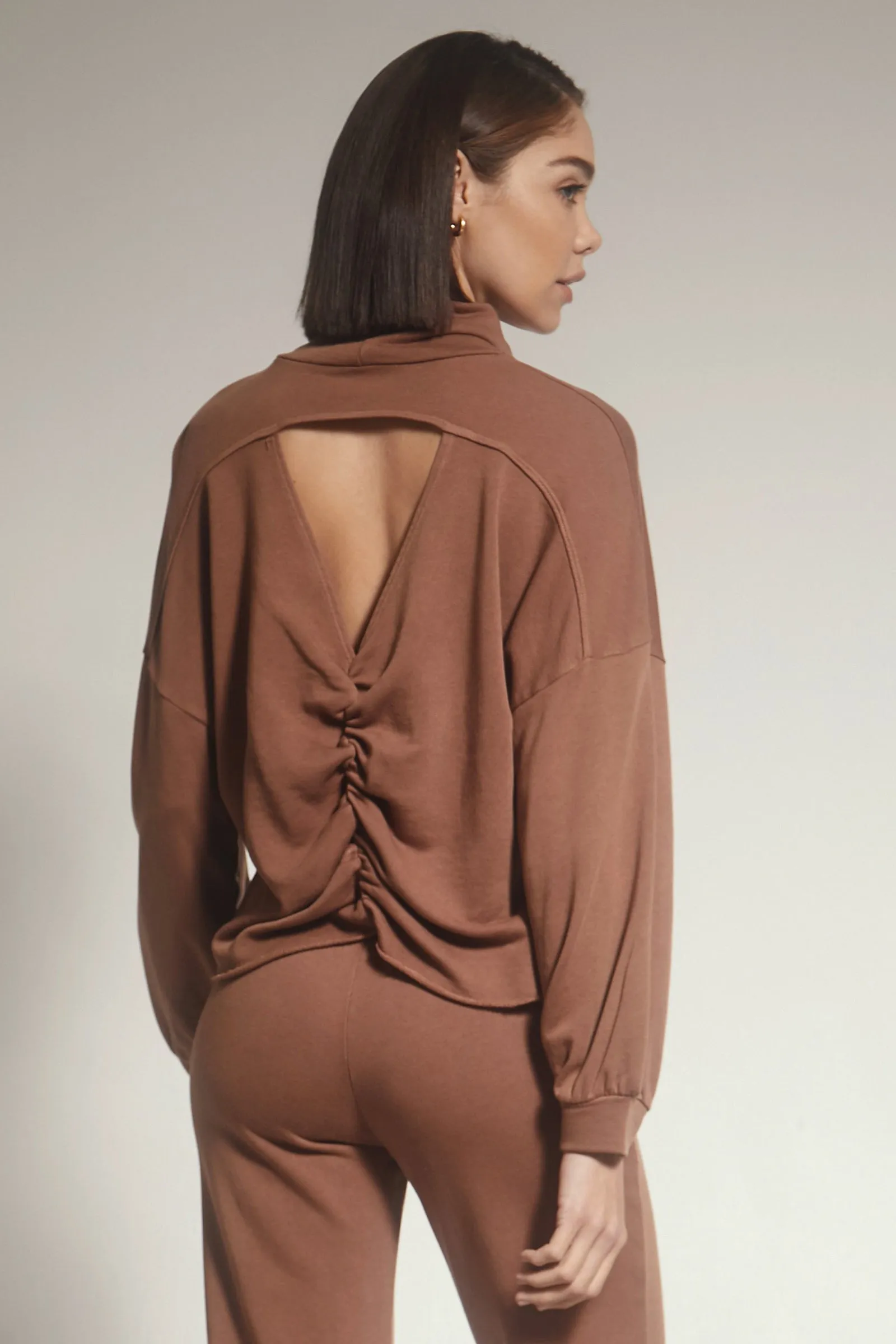 Cutout Back Turtleneck Pullover