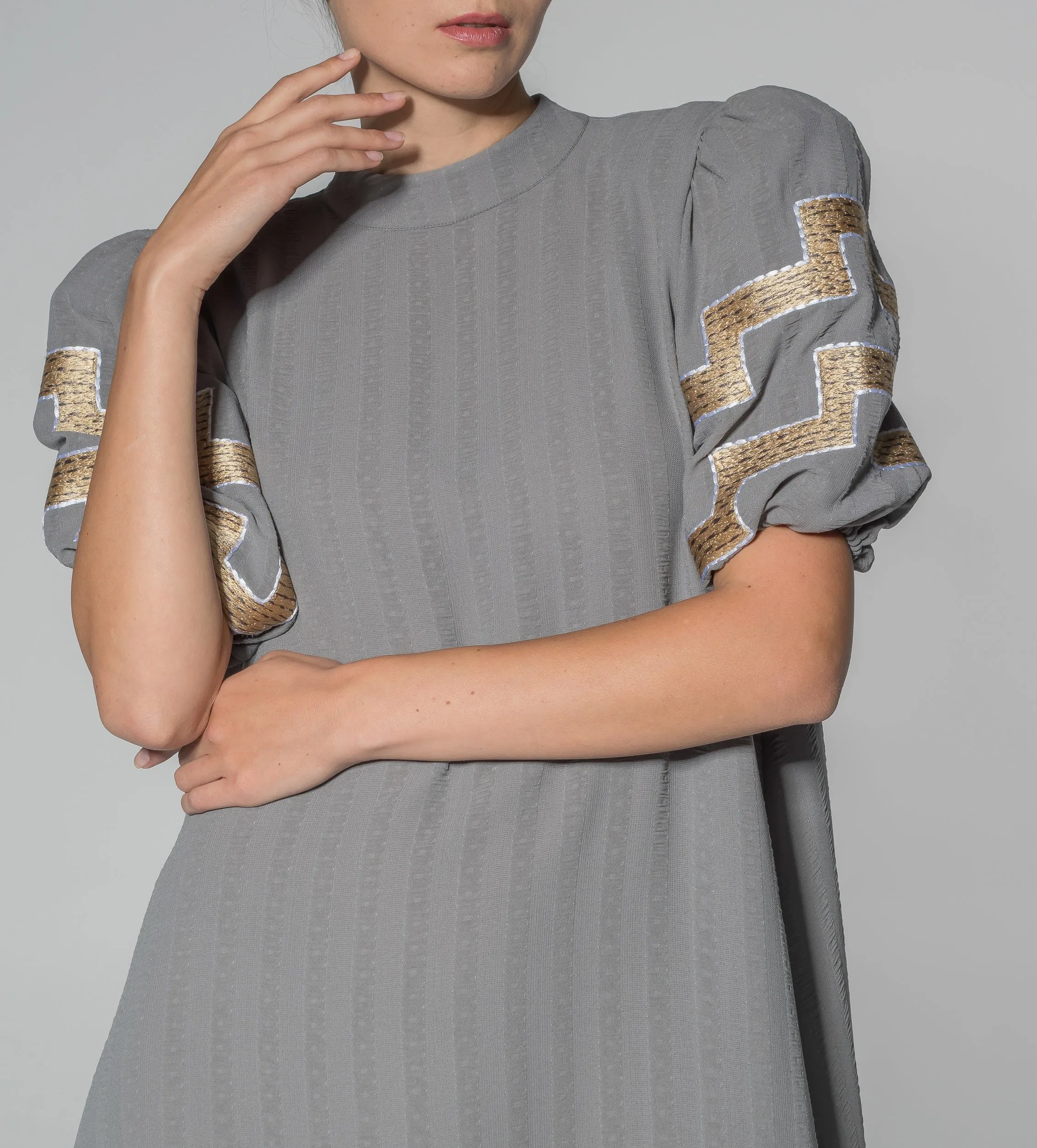 Dark Grey Geometric Pattern Kaftan