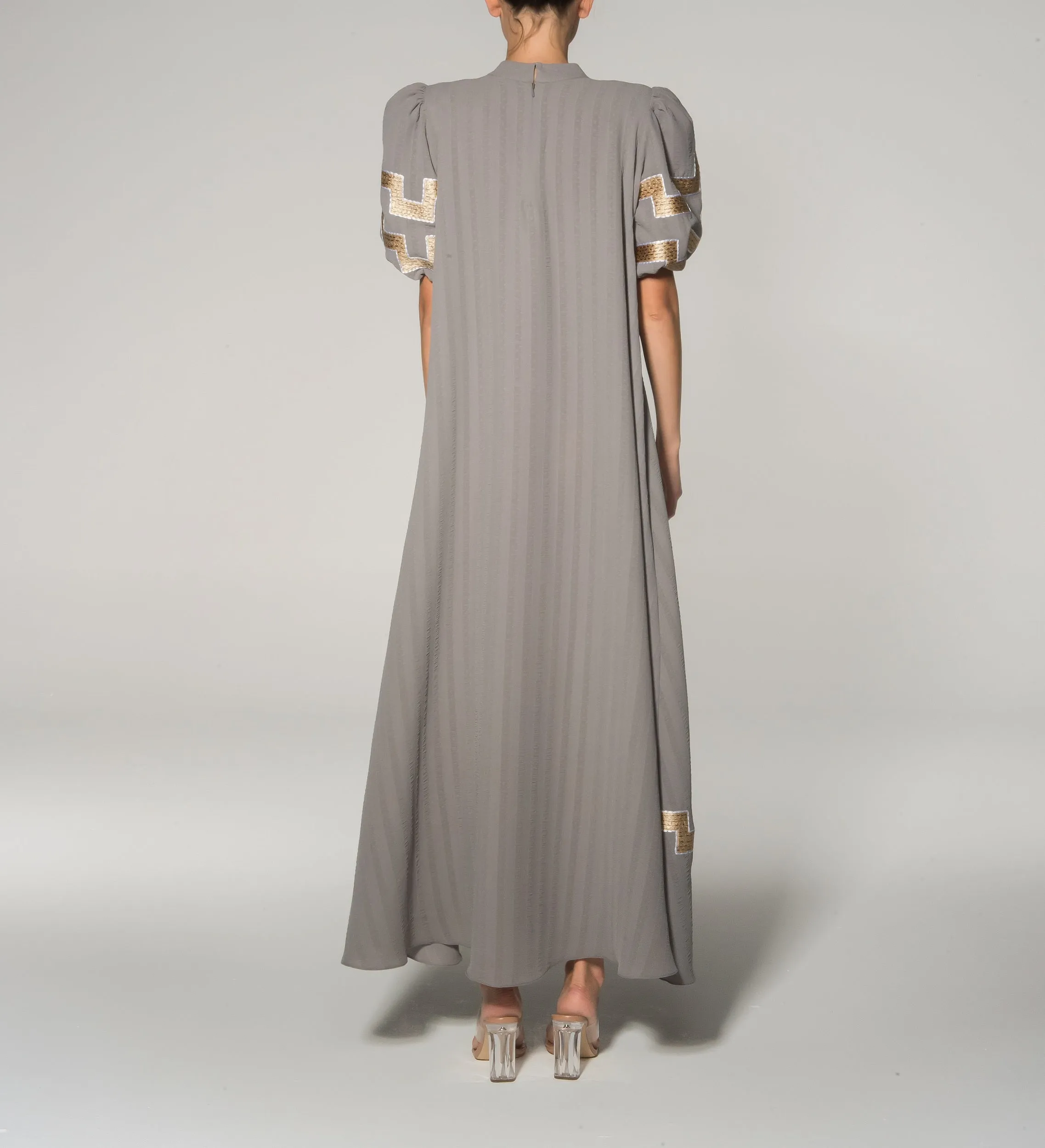 Dark Grey Geometric Pattern Kaftan