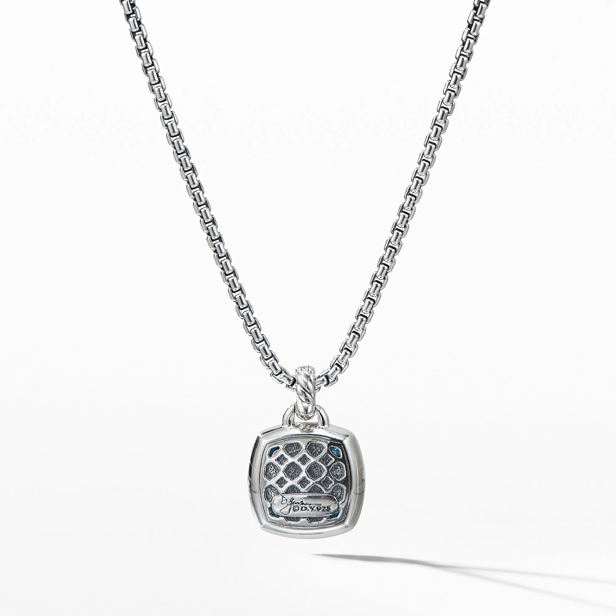 David Yurman Albion 18MM Pendant with Blue Topaz and Diamonds