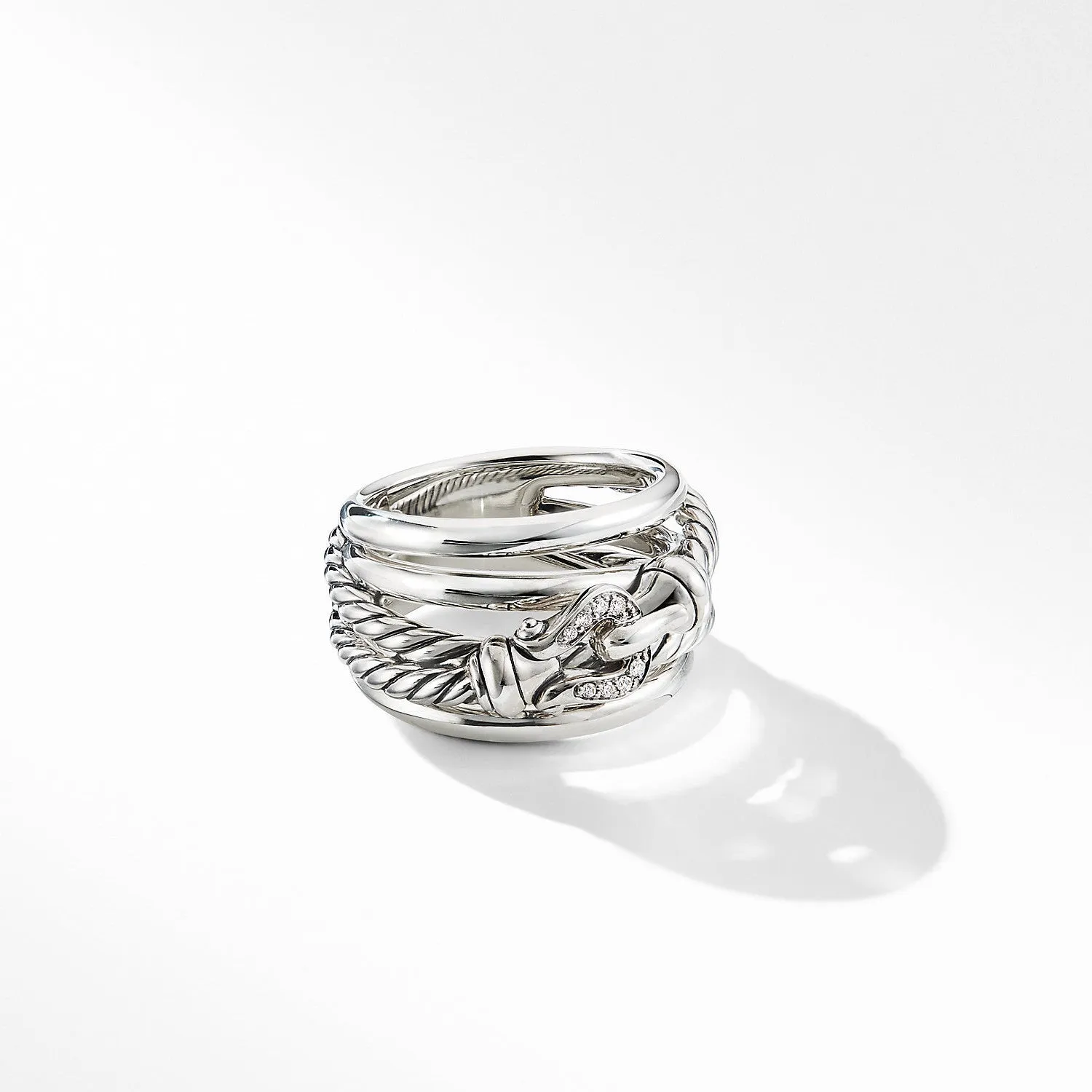 David Yurman Buckle Ring with Diamonds