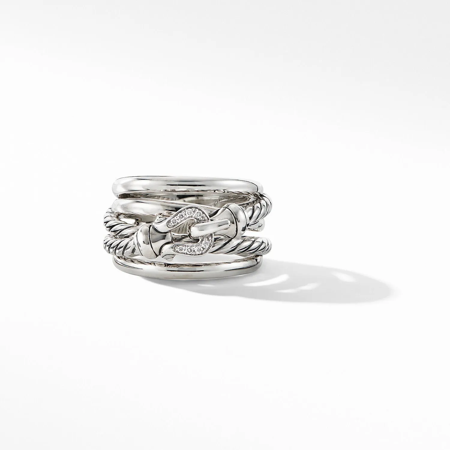 David Yurman Buckle Ring with Diamonds