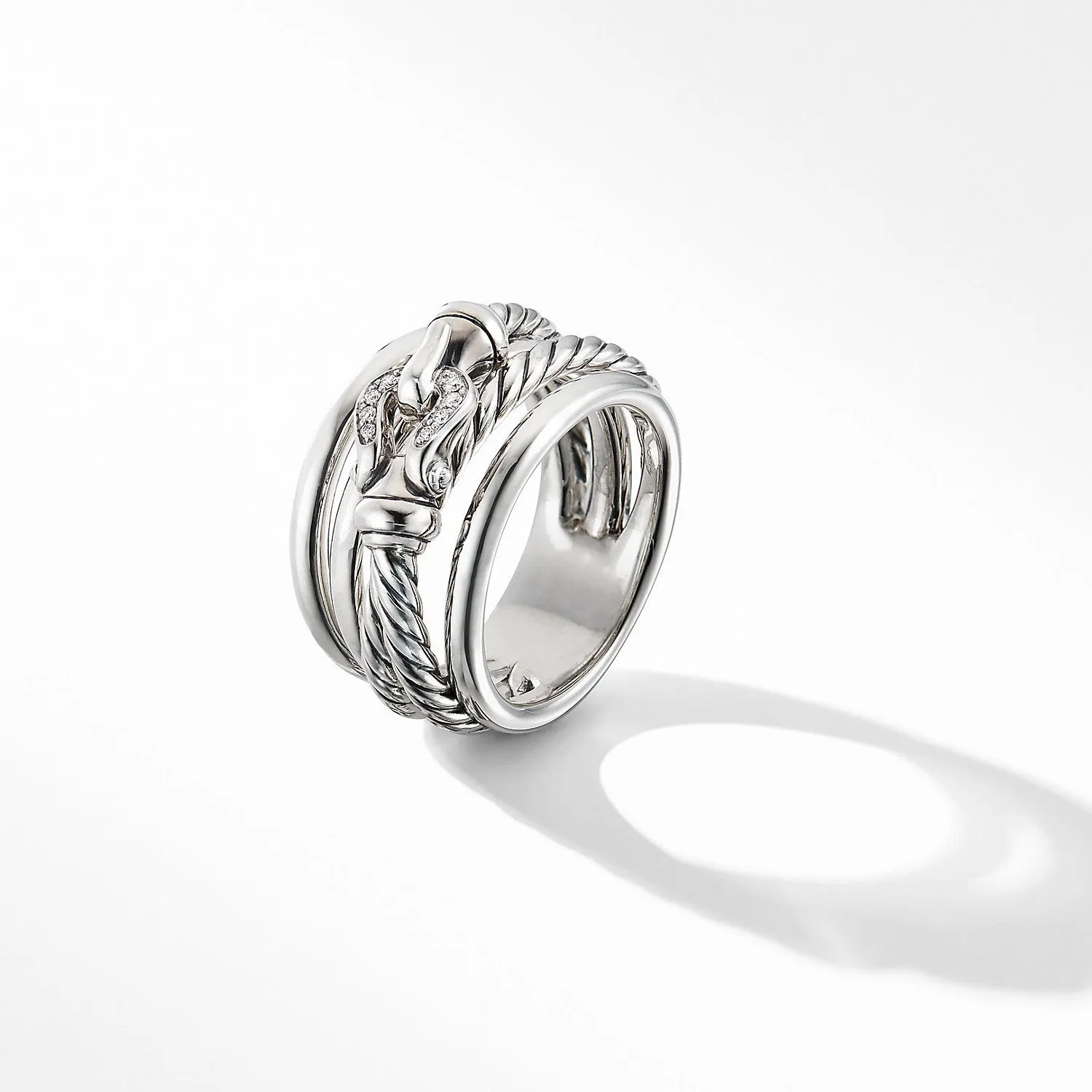 David Yurman Buckle Ring with Diamonds