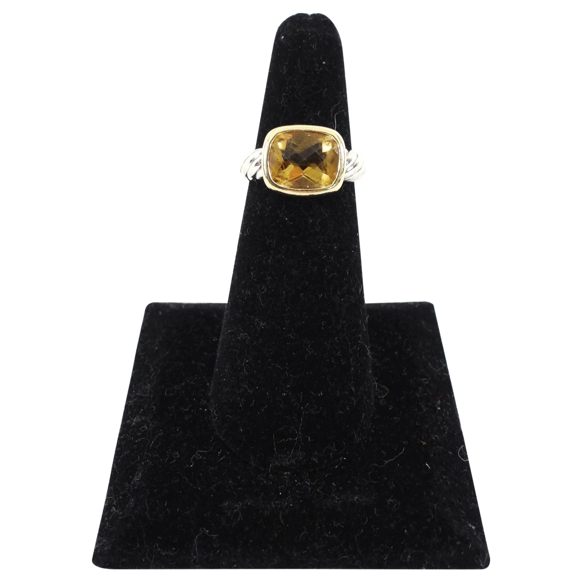 David Yurman Citrine Sterling Silver Gold Ring - USA 5