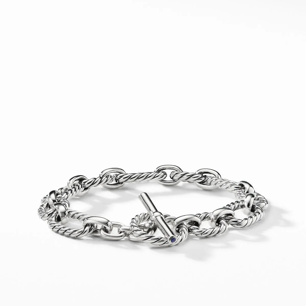 David Yurman Cushion Link Bracelet with Blue Sapphires