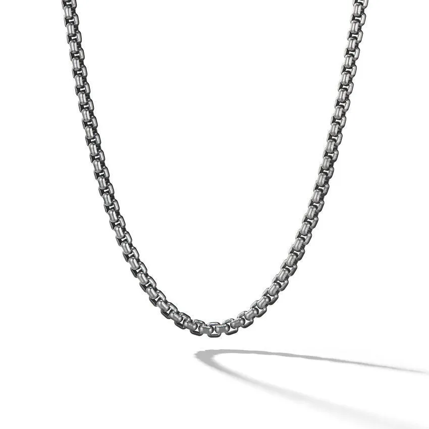 David Yurman Darkened Steel Box Chain Necklace 4MM