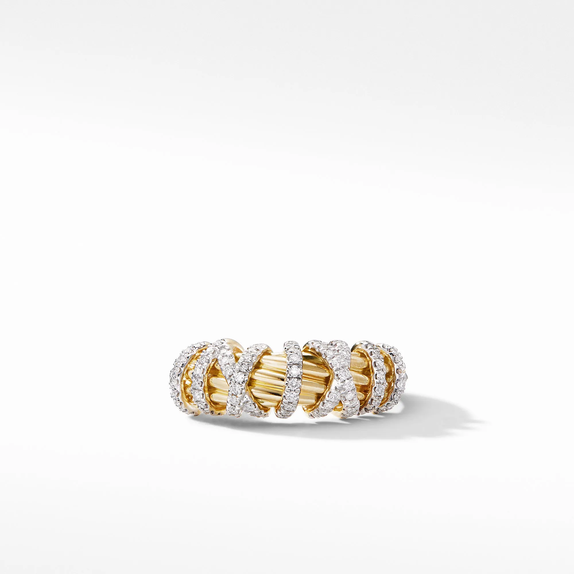 David Yurman Helena Small Ring with 18K Yellow Gold and Diamonds