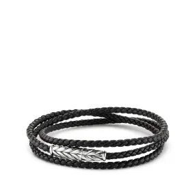 David Yurman Men's Chevron Triple-Wrap Bracelet in Black