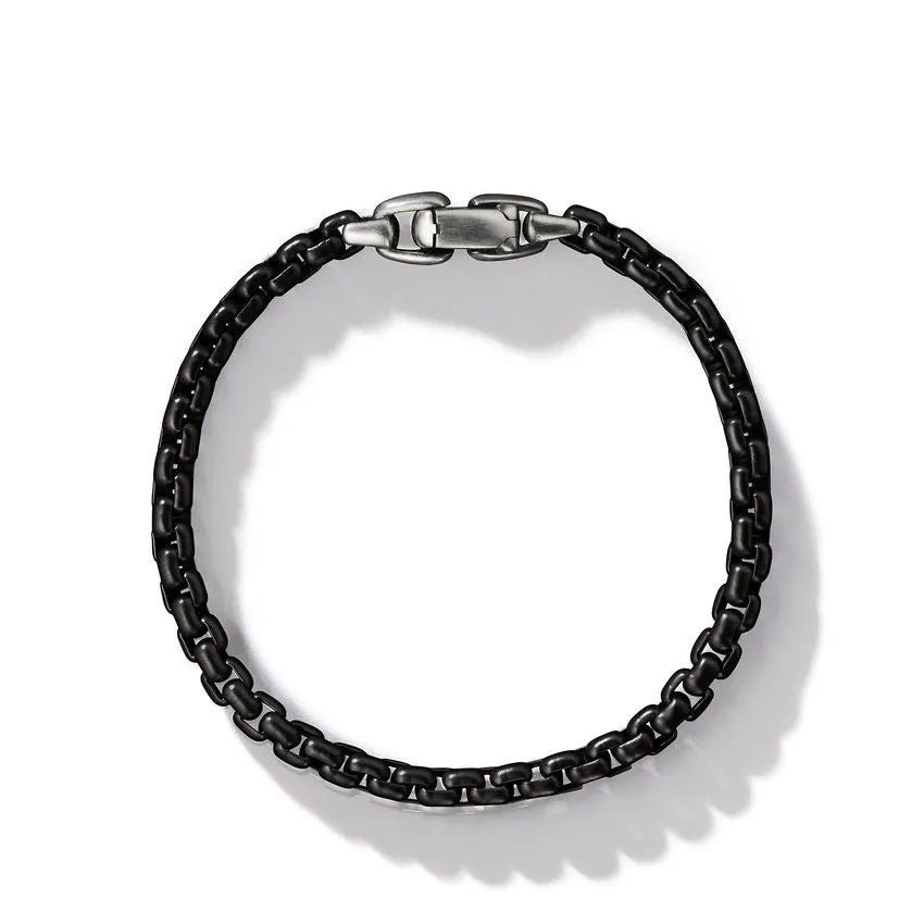 David Yurman Mens Darkened Silver Box Chain Bracelet