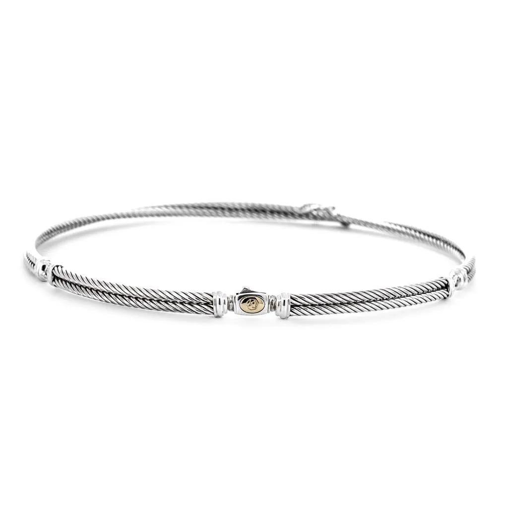 David Yurman 'X' Cable Diamond Necklace - Sterling Silver