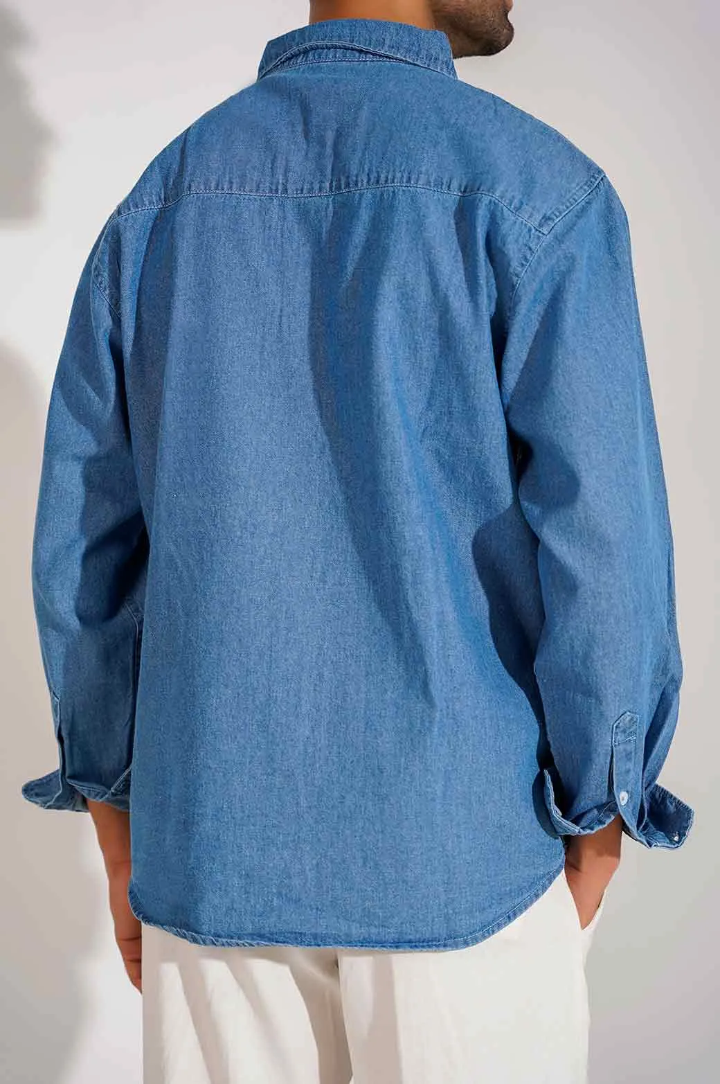 DENIM BUTTON DOWN SHIRT