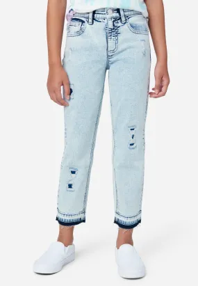 Destructed Mini Mom Jeans