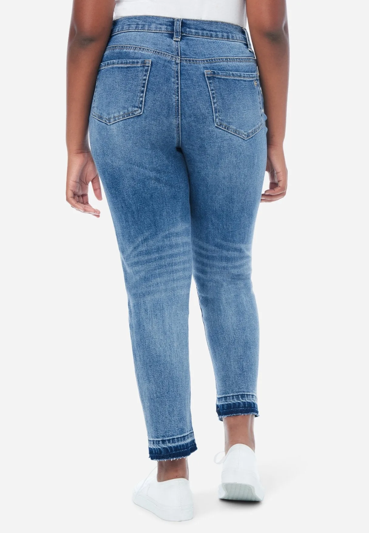 Destructed Mini Mom Jeans