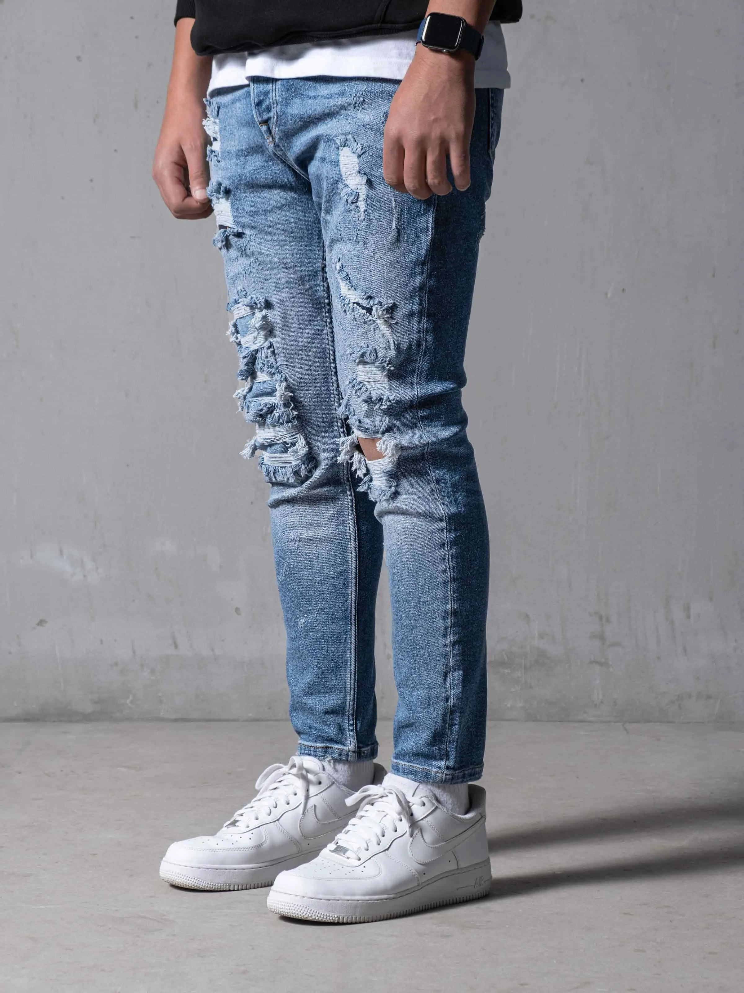 Distressed Denim Jeans