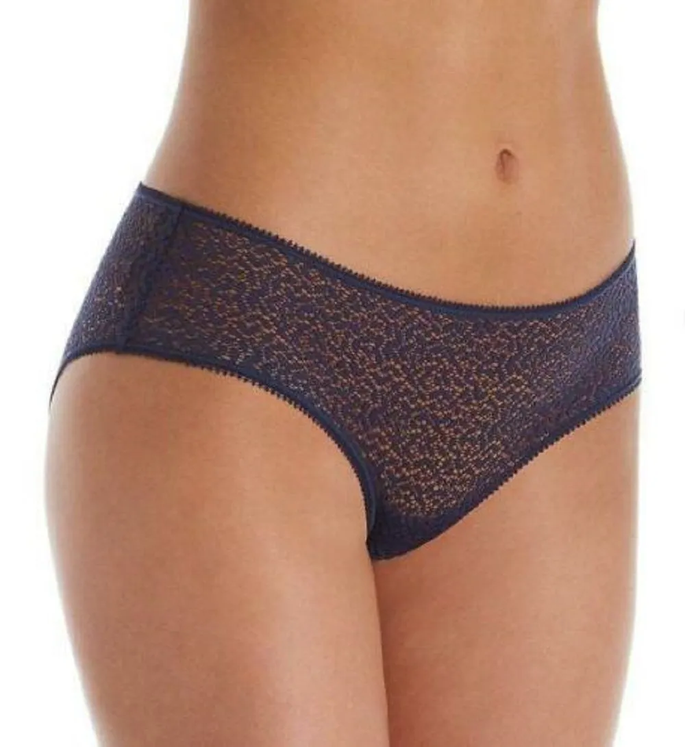 DKNY Women's Modern Lace Sheer Hipster Underwear, Navy Blue Ink, M