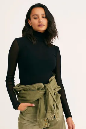 DOUBLE LAYER MESH TURTLENECK