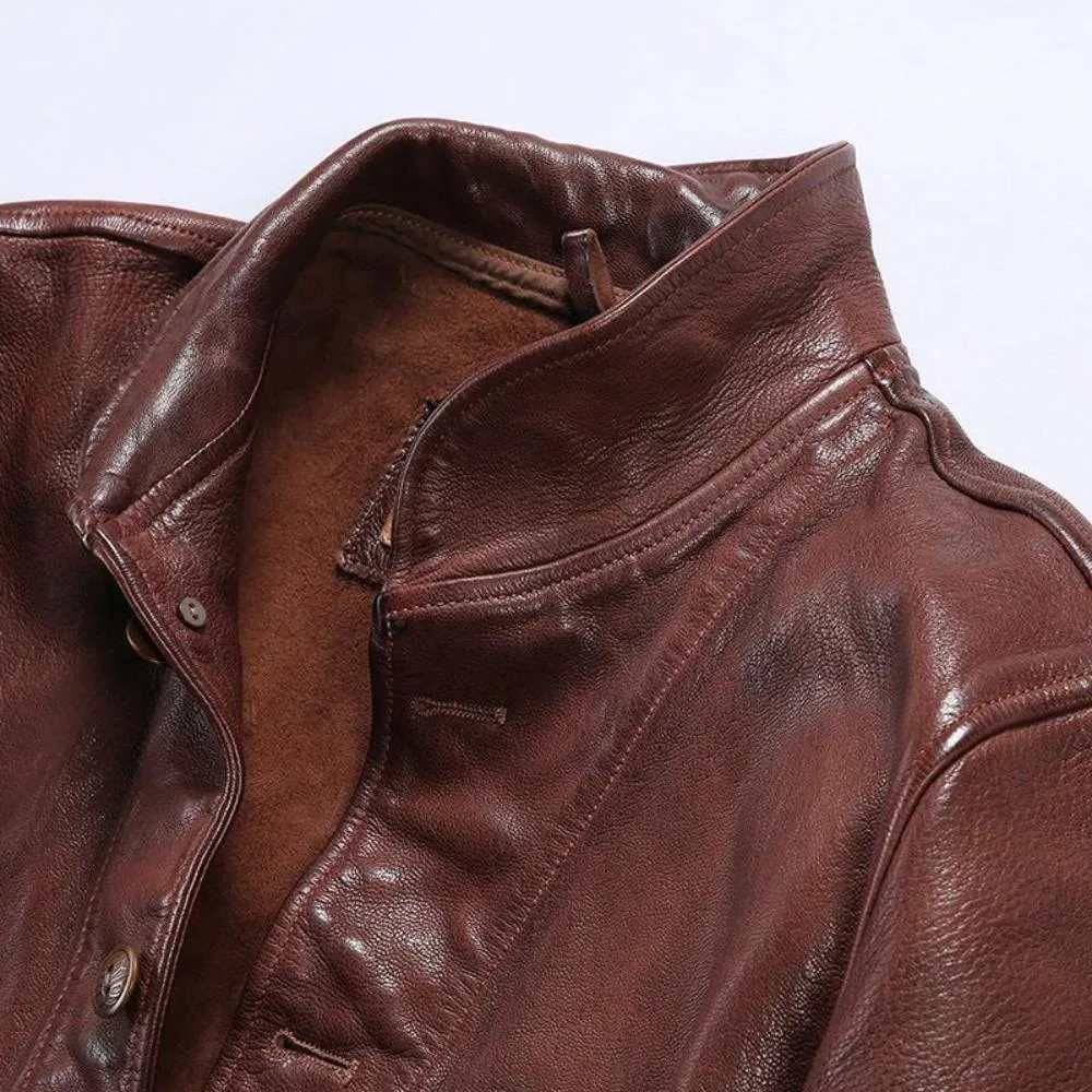 Einstein-style Goat Leather Jacket