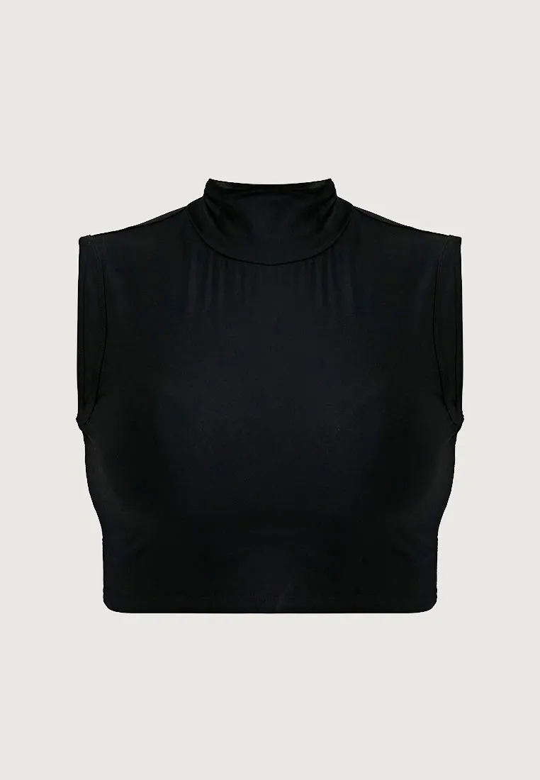 Feather INVISIBLE Sleeveless Turtleneck Crop Inner Top