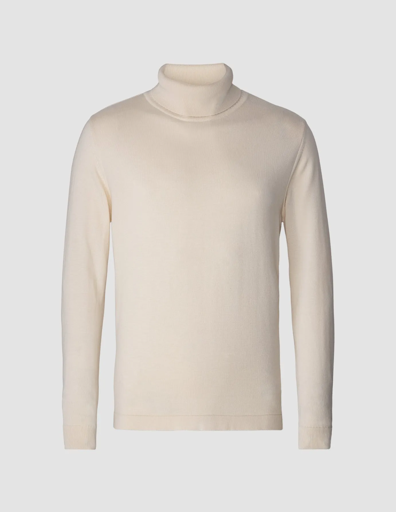 Fine Knit Turtleneck Off White