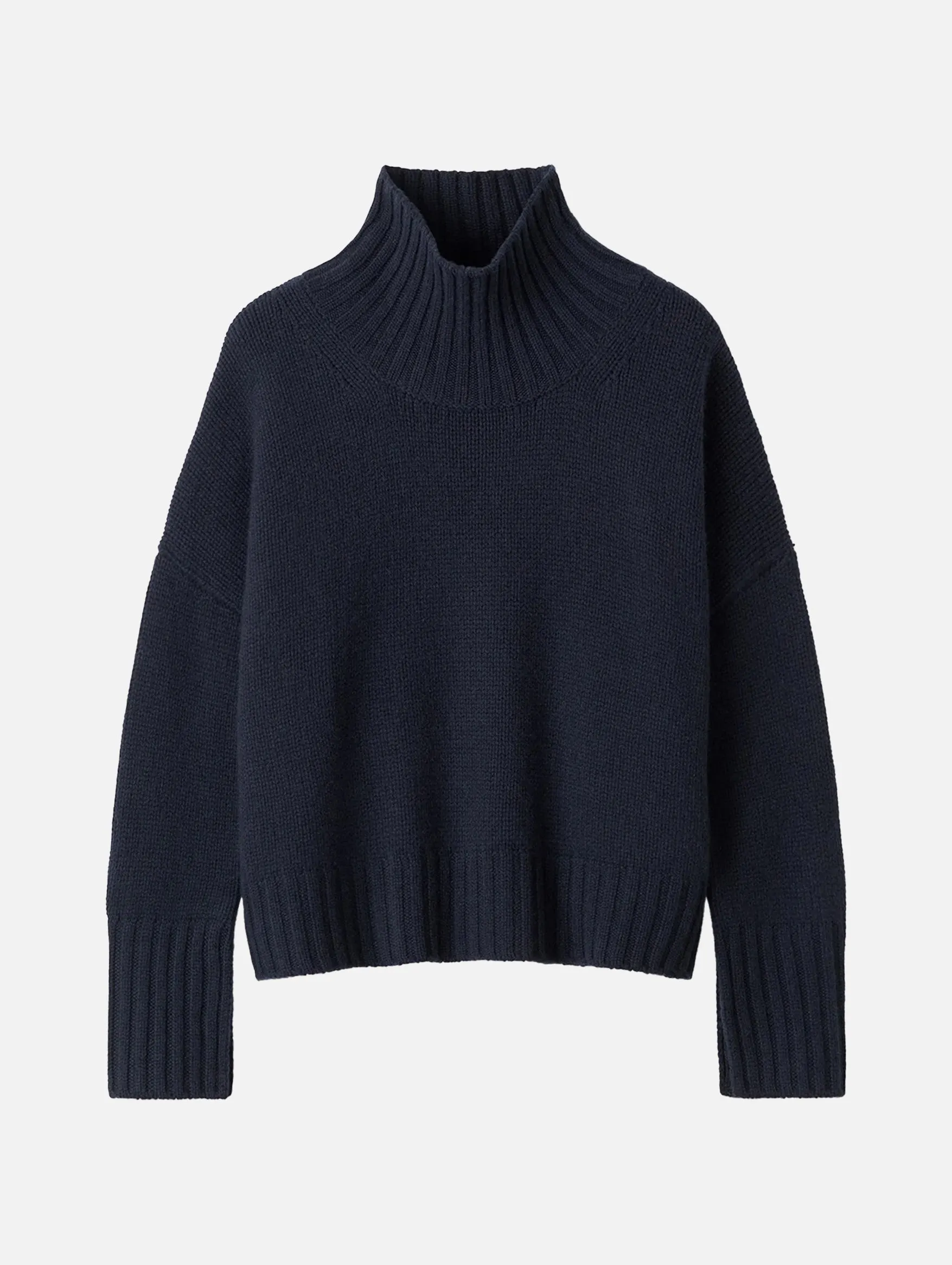 Girlfriend Cashmere Turtleneck in Navy